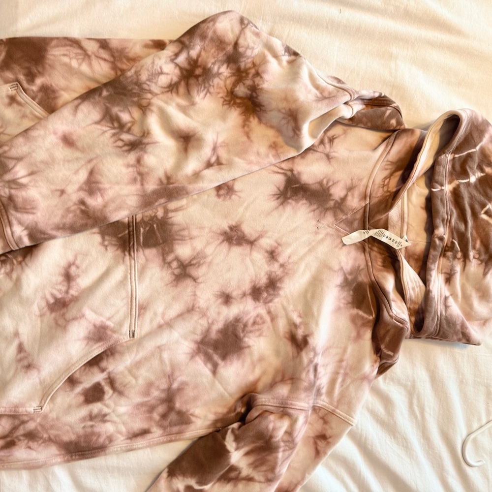 Lululemon Tie-Dye Hoodie in Brown and Cream